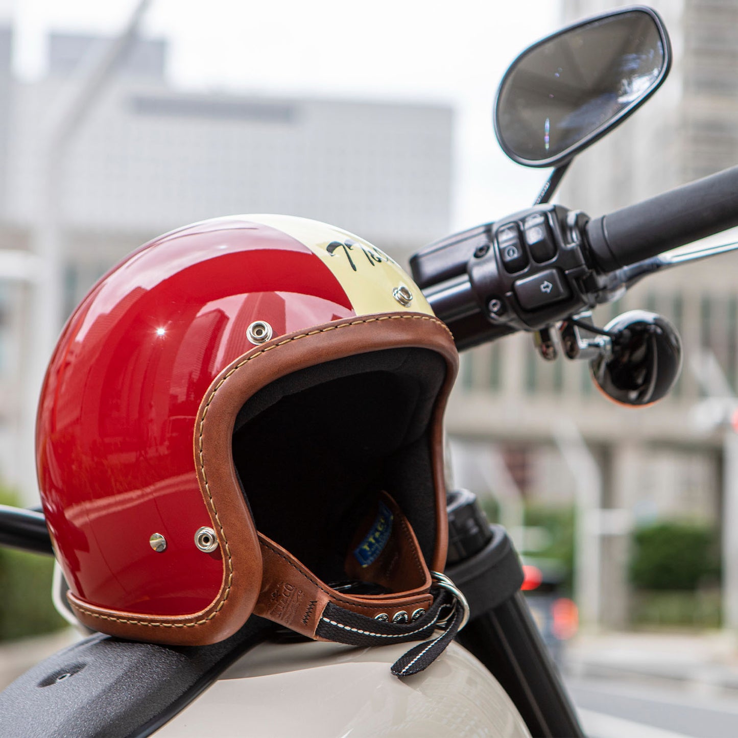 DOT SUPER MAGNUM LEATHER RIM SHOT BROWN LEATHER MAGNUM RACER RED