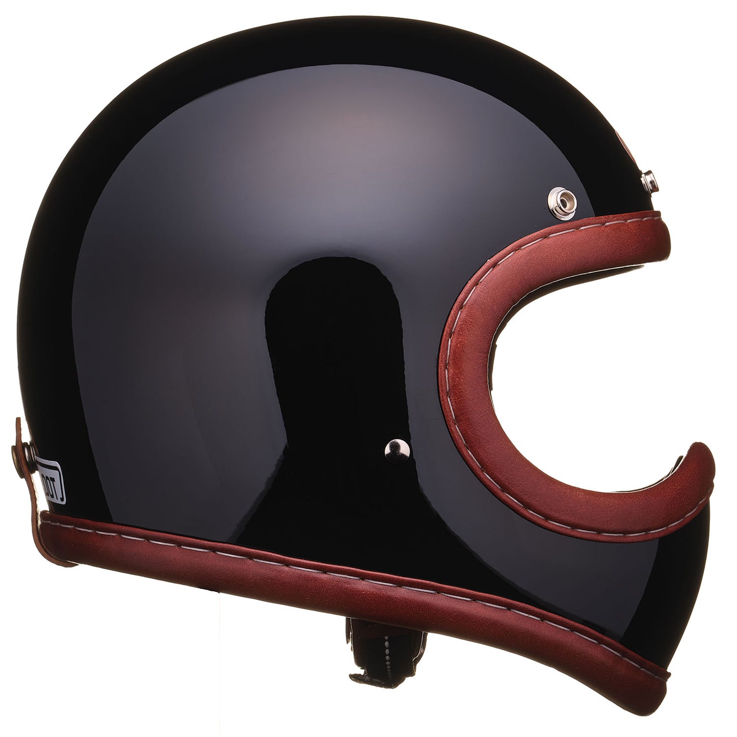 DOT TOECUTTER GENUINE LEATHER TRIM BROWN LEATHER BLACK