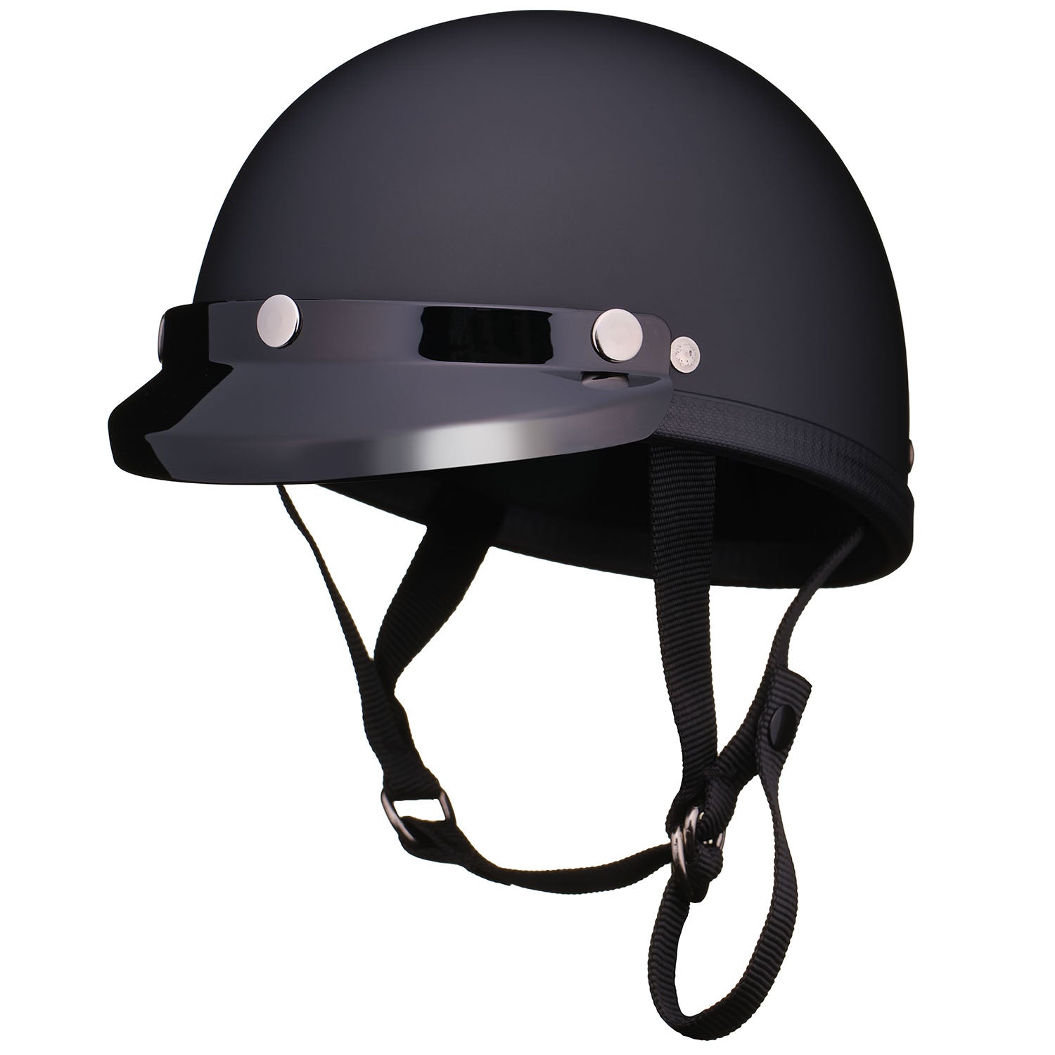 eagle matt motorcycle helmet TT&CO. EAGLE ROAD MATT BLACK WITH MINI VISOR BLACK HALF HELMET MOTORCYCLE HELMET NOVELTY