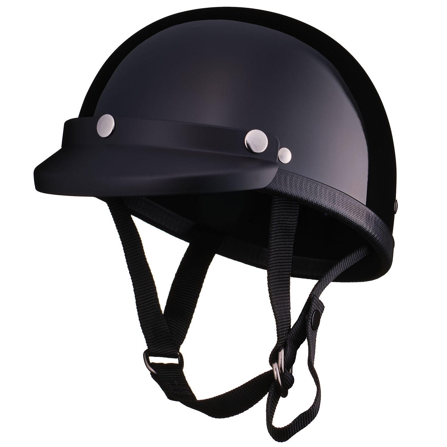 bike helmet novelty TT&CO. EAGLE ROAD BLACK WITH MINI VISOR MATT BLACK HALF HELMET MOTORCYCLE HELMET NOVELTY