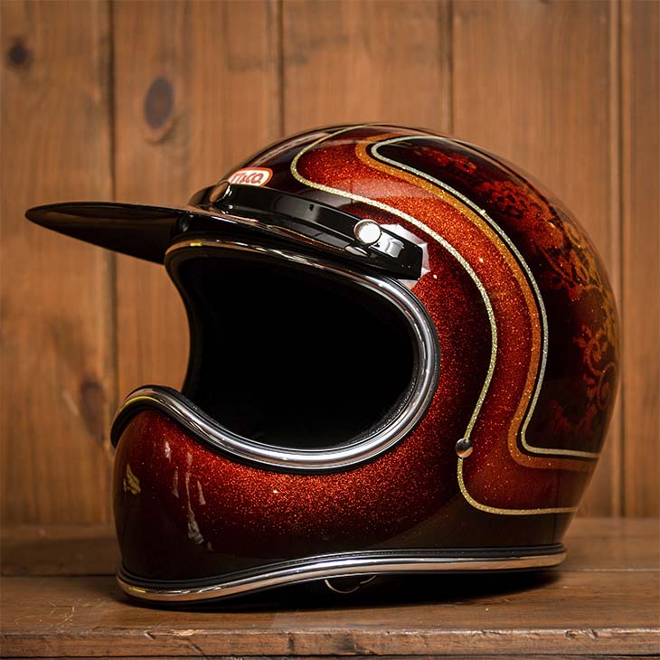 custom painted motorcycle helmets polynesian TT&CO. Vintage Cracked Paint PATINA ART ONLY ONE 024 – TT AND CO GLOBAL