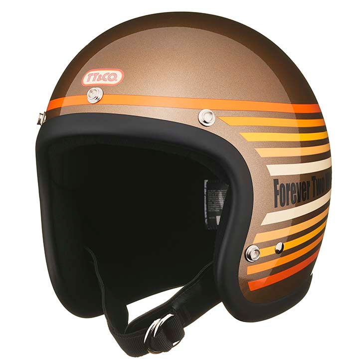 gold 3 4 motorcycle helmet TT&CO. SUPER MAGNUM RAINBOW OLD GOLD 3/4 OPEN FACE MOTORCYCLE HELMET JAPANESE / DOT STANDARD