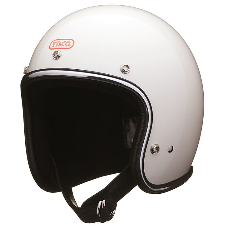 chrome 3 4 motorcycle helmets TT&CO. SUPER MAGNUM CHROME TRIM IVORY 3/4 OPEN FACE MOTORCYCLE HELMET JAPANESE / DOT STANDARD