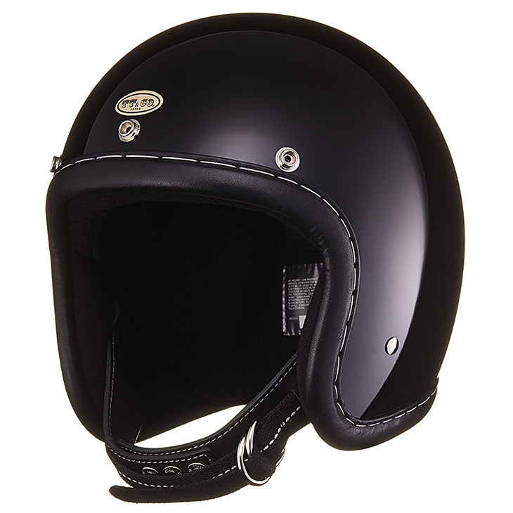 full face leather motorcycle helmet TT&CO. SUPER MAGNUM GENUINE LEATHER TRIM BLACK LEATHER BLACK 3/4 OPEN FACE MOTORCYCLE HELMET DOT