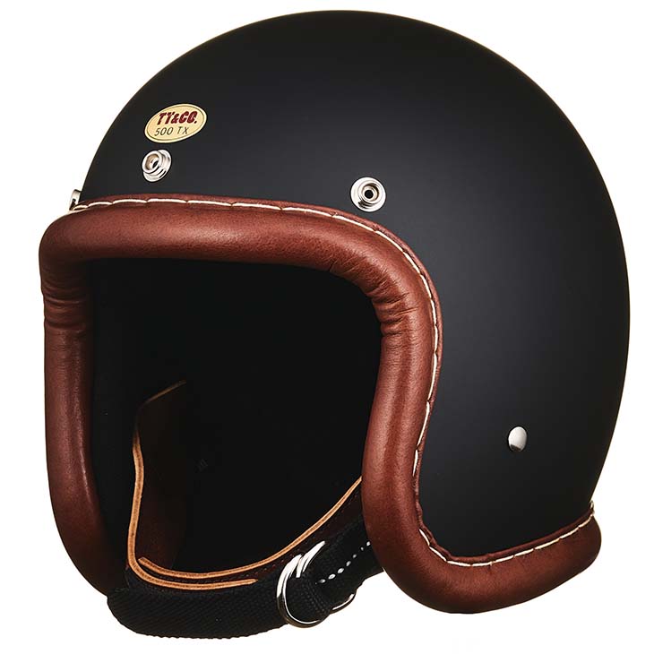 bell 500 tx classic helmet 500-TX VINTAGE LEATHER TRIM BROWN LEATHER MATT BLACK