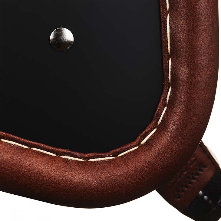500-TX VINTAGE LEATHER TRIM BROWN LEATHER MATT BLACK