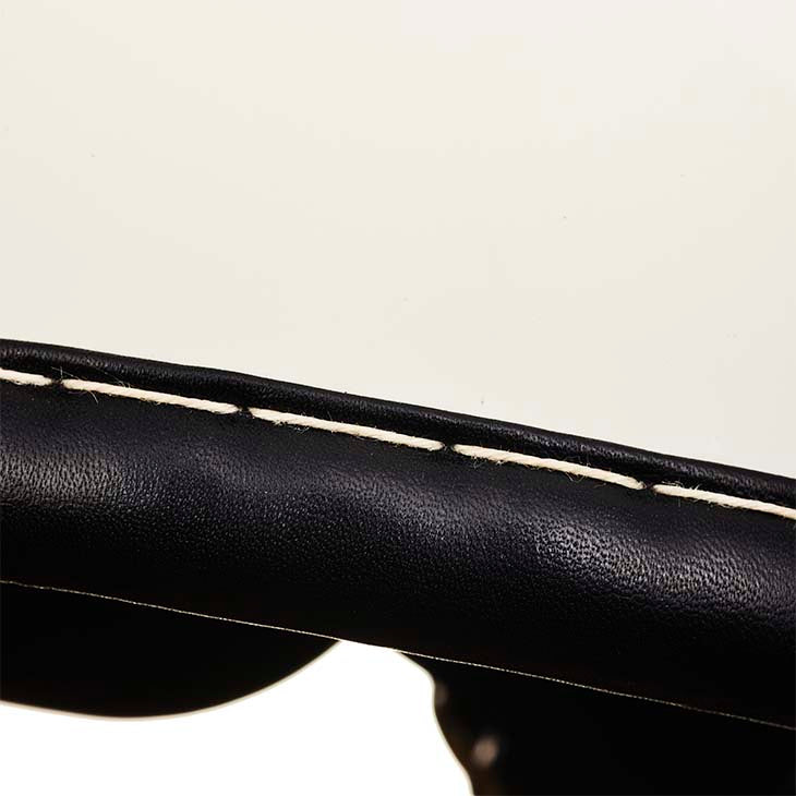 500-TX VINTAGE LEATHER TRIM BLACK LEATHER IVORY
