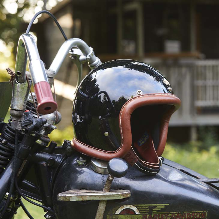 圆点超级大号复古皮革装饰棕色皮革黑色