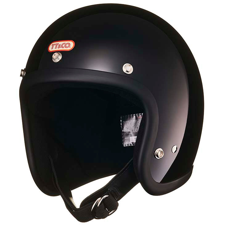 SUPER MAGNUM STANDARD BLACK 3/4 OPEN FACE MOTORCYCLE HELMET