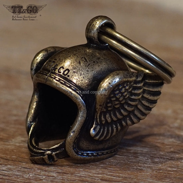 FLYING HELMET KEY RING BRASS