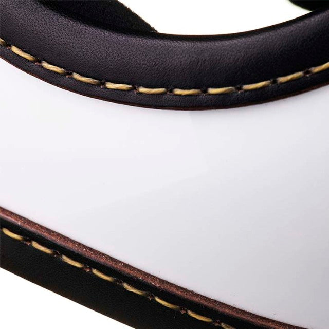 DOT TOECUTTER LEATHER RIM SHOT BLACK LEATHER WHITE