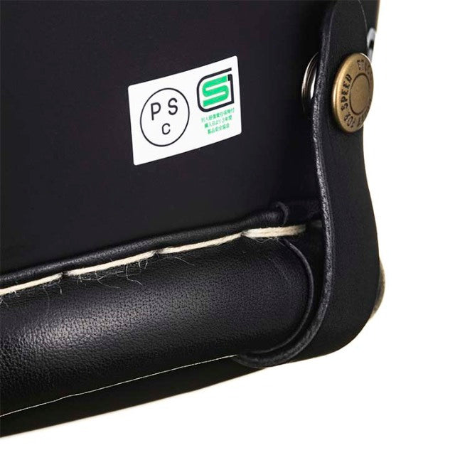 圆点超级大号复古皮革装饰黑色皮革哑光黑色