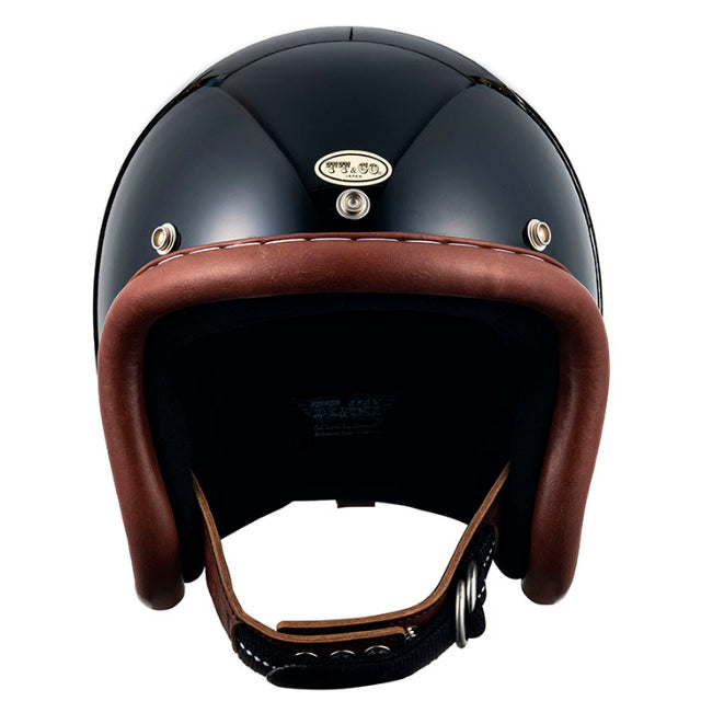 圆点超级大号复古皮革装饰棕色皮革黑色