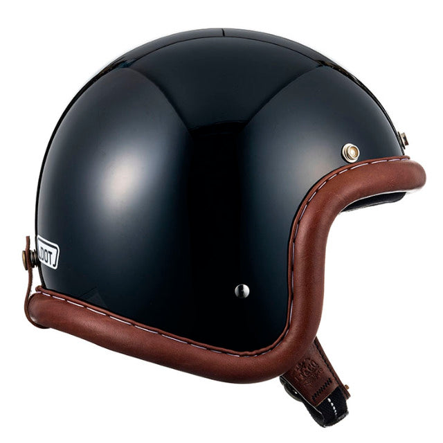 圆点超级大号复古皮革装饰棕色皮革黑色