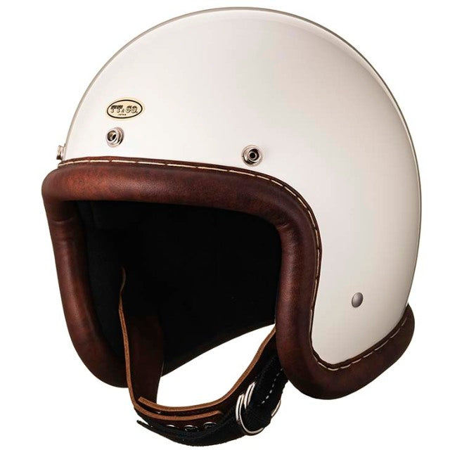 dot approved leather motorcycle helmets TT&CO. SUPER MAGNUM VINTAGE LEATHER TRIM BROWN IVORY 3/4 OPEN FACE MOTORCYCLE HELMET DOT – TT AND CO GLOBAL