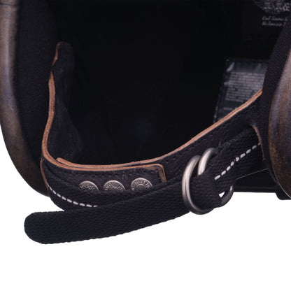 点超级马格努扭曲真皮装饰黑色皮革银色金属