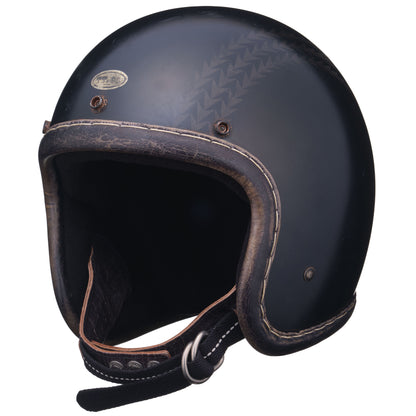 点超级马格努扭曲真皮装饰黑色皮革银色金属