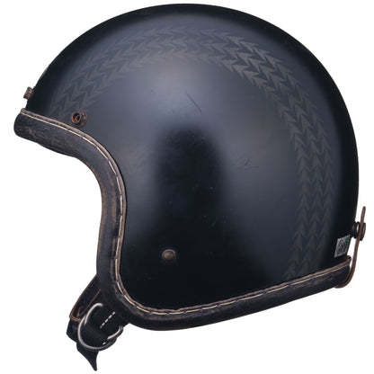 点超级马格努扭曲真皮装饰黑色皮革银色金属