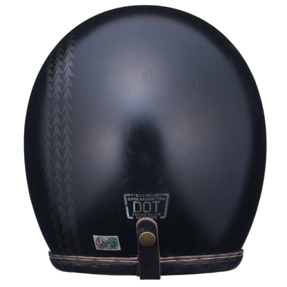 点超级马格努扭曲真皮装饰黑色皮革银色金属