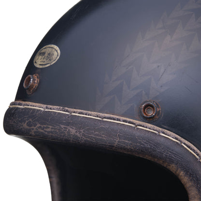 点超级马格努扭曲真皮装饰黑色皮革银色金属