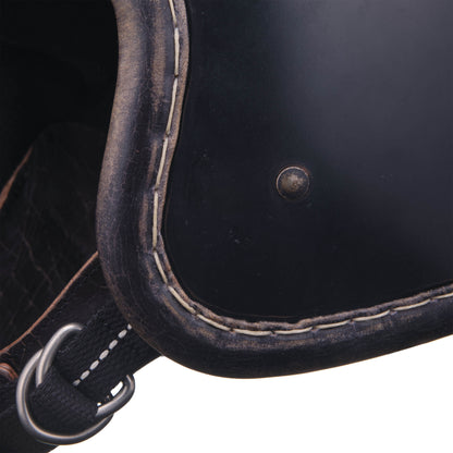 点超级马格努扭曲真皮装饰黑色皮革银色金属