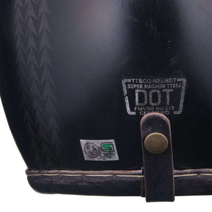 点超级马格努扭曲真皮装饰黑色皮革银色金属