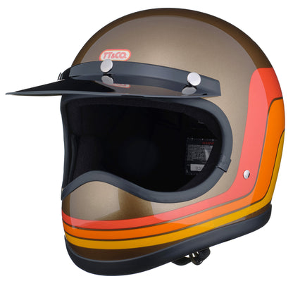 TT&CO. TOECUTTER SG/DOT 70's LINE OLD GOLD SMALL FULL FACE MOTORCYCLE HELMET JAPANESE / DOT STANDARD – TT AND CO GLOBAL
