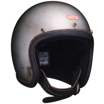 DOT SUPER MAGNUM DISTORTION GENUINE LEATHER TRIM BLACK LEATHER SILVER METALLIC