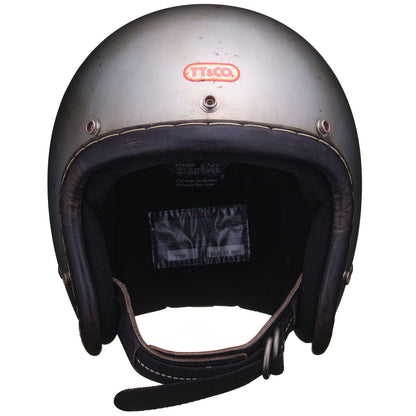 DOT SUPER MAGNUM DISTORTION GENUINE LEATHER TRIM BLACK LEATHER SILVER METALLIC