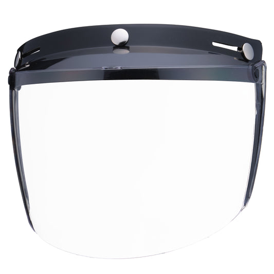 VISOR BLACK WITH FLIP UP SHIELD CLEAR