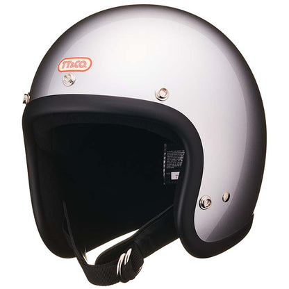 TT&CO. SUPER MAGNUM STANDARD SILVER METALLIC 3/4 OPEN FACE MOTORCYCLE HELMET JAPANESE / DOT STANDARD – TT AND CO GLOBAL