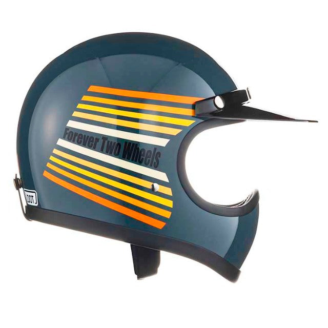 TT&CO. TOECUTTER SG/DOT RAINBOW VINTAGE BLUE SMALL FULL FACE MOTORCYCLE ...