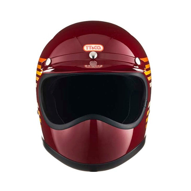 TT&CO. TOECUTTER SG/DOT RAINBOW RED SMALL FULL FACE MOTORCYCLE HELMET ...