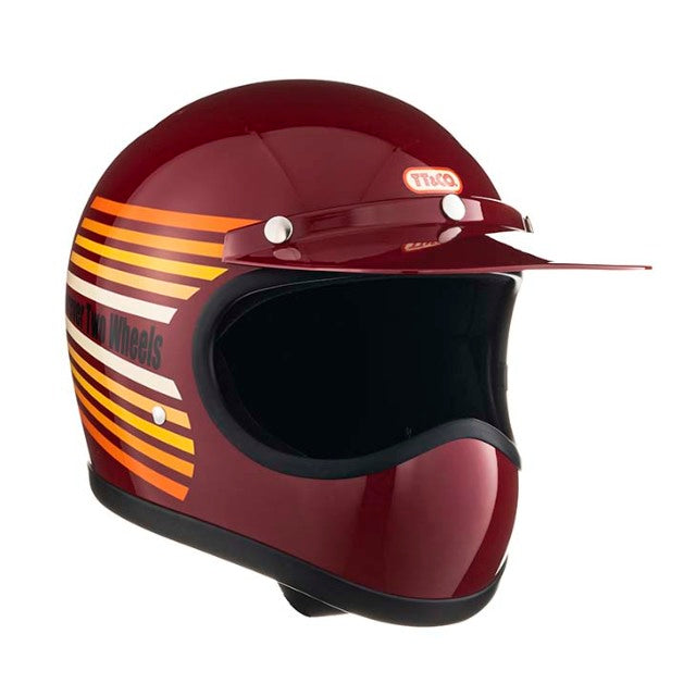 TT&CO. TOECUTTER SG/DOT RAINBOW RED SMALL FULL FACE MOTORCYCLE HELMET ...