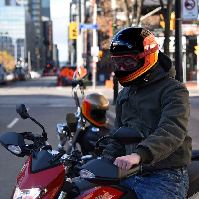 TT&CO. TOECUTTER SG/DOT 70's LINE BLACK SMALL FULL FACE MOTORCYCLE ...