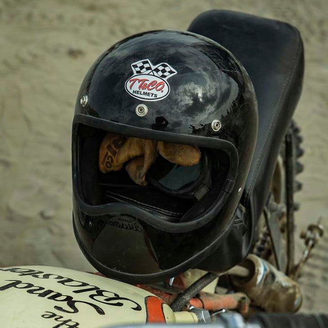 TT&CO. TOECUTTER SG/DOT STANDARD BLACK SMALL FULL FACE MOTORCYCLE ...